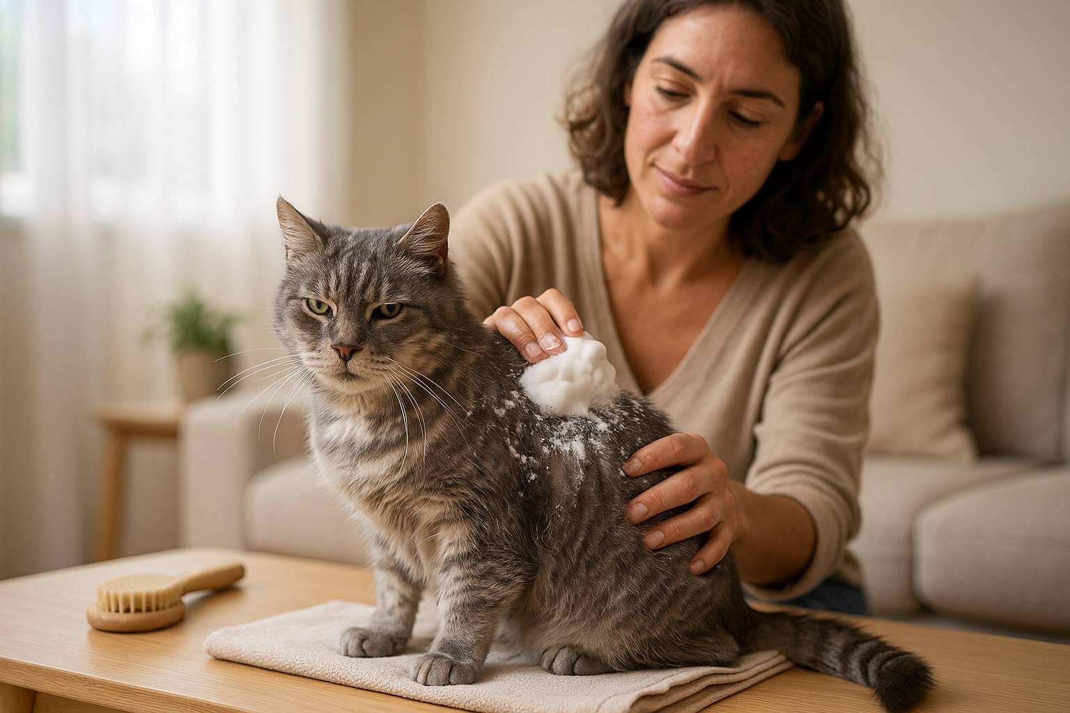Baño en seco para gatos mayores: cuándo y cómo hacerlo