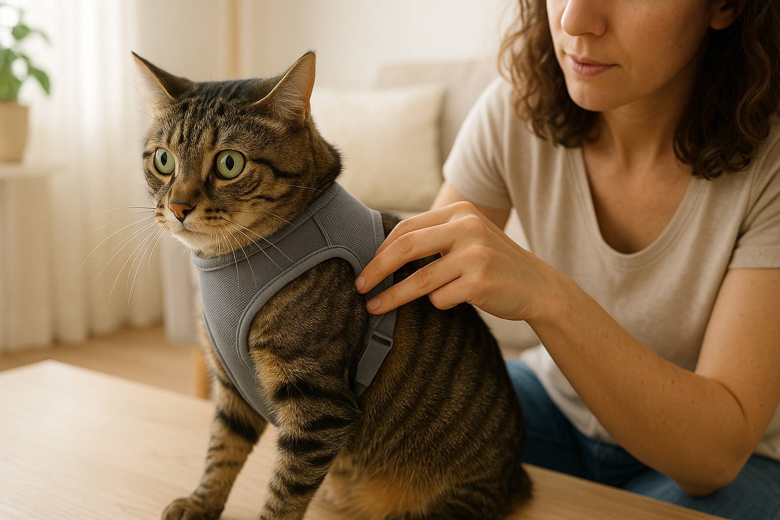 Cómo elegir arnés anti-escape para gatos nerviosos