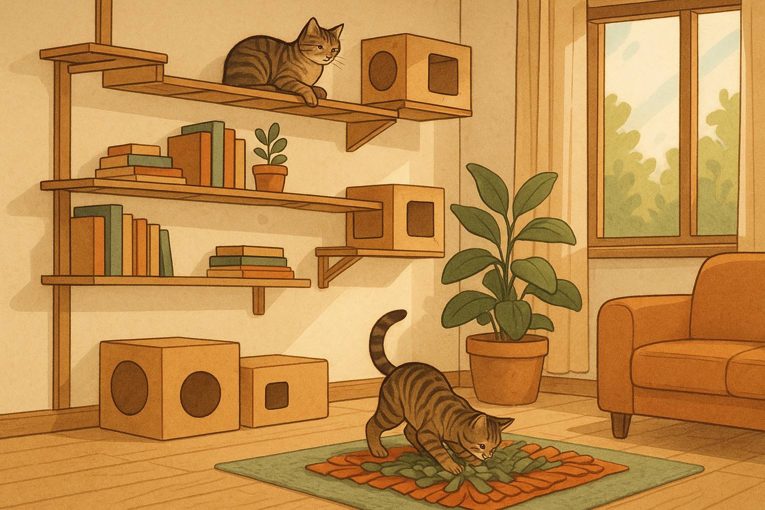 Ideas de enriquecimiento ambiental casero para gatos
